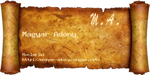 Magyar Adony névjegykártya